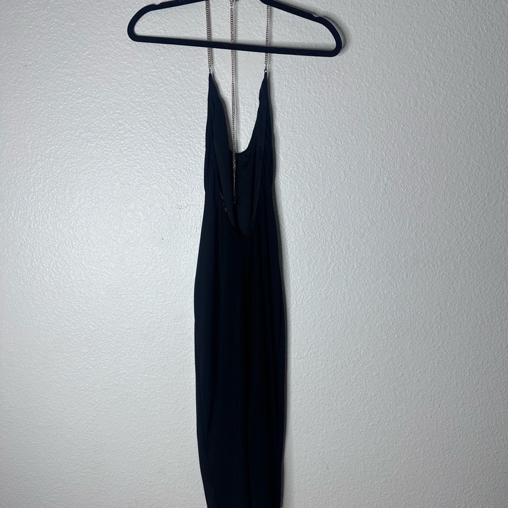 Fashion Nova Black Halter Slip Dress